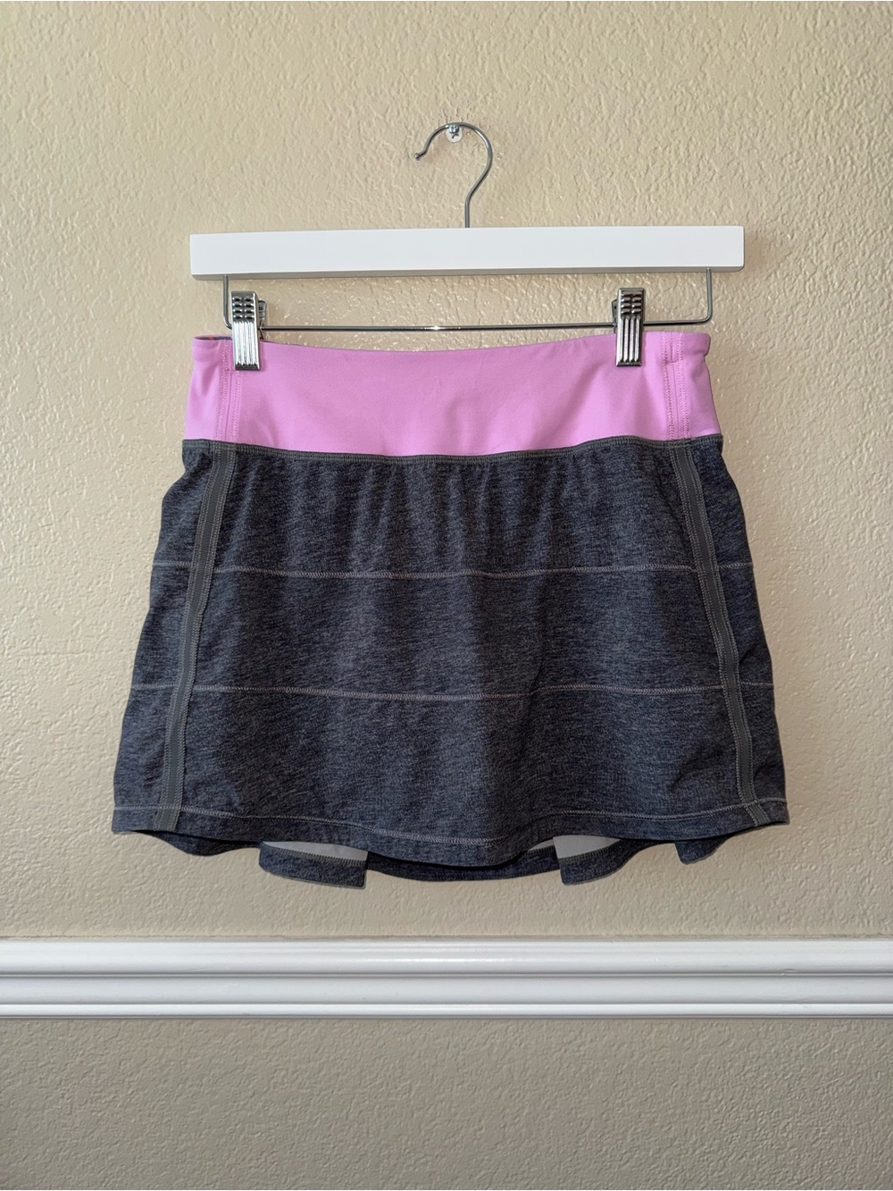 Lululemon Pace Rival Skirt II *4-way Stretch Heathered Grey Pink 4
